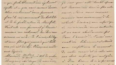 Una de las misivas que forman parte del epistolario