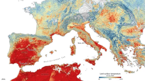 Recreación de la Agencia Espacial Europea que muestra la superficie terrestre