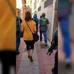 Momento de la detención de la mujer dominicana acusada de yihadismo en Tudela de Duero