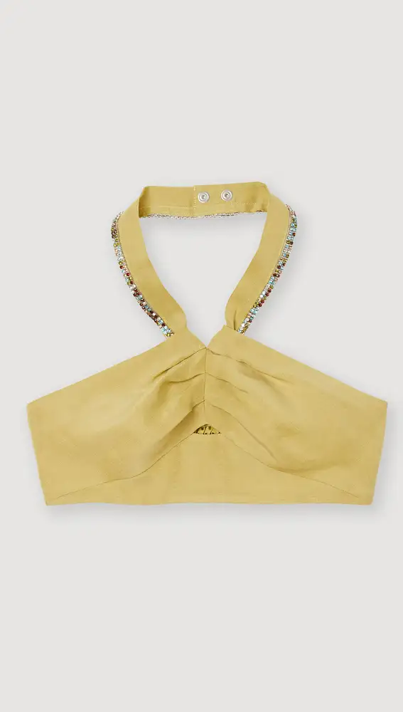 Cropped top with rhinestones