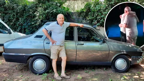 Abuelo argentino recibe un inolvidable regalo: su nieto ahorra 3 años y le compra el coche que siempre quiso