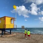 Bandera amarilla ondea en dos playas de Águilas y La Unión