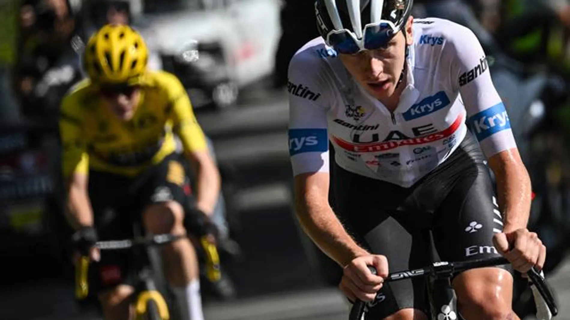 La impactante foto que retrata el épico duelo entre Vingegaard y Pogacar en el Tour de Francia 2023