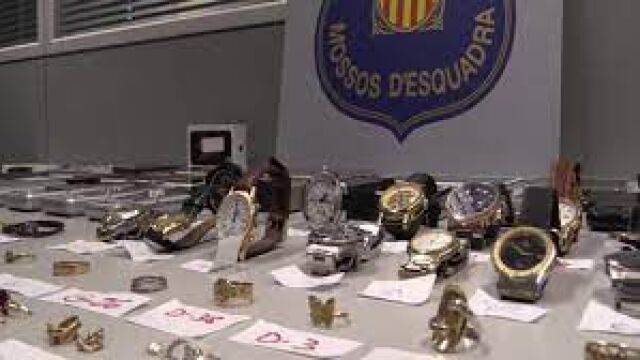 Relojes de lujo recuperados por los Mossos d'Esquadra