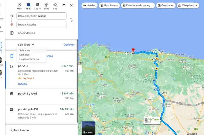 Google Maps te dice la mejor hora para viajar