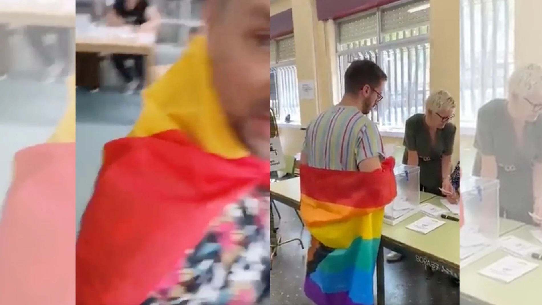¿Discriminación positiva en las mesas electorales? No dejan votar a un chico con la bandera de España y si con la LGTBIQ+