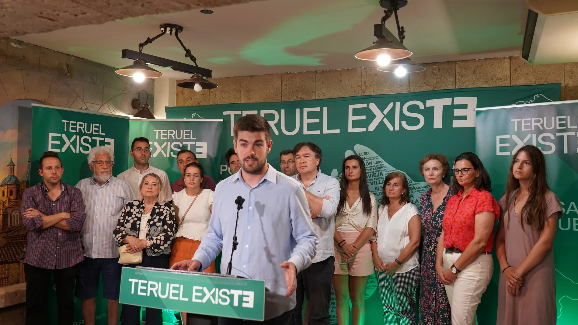 El candidato de Teruel Existe al Congreso por la provincia, Diego Loras, en su sede. TERUEL EXISTE 23/07/2023