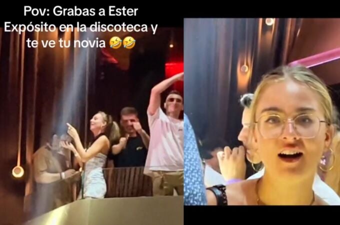 Capturas del vídeo de TikTok en el que sale Ester Expósito