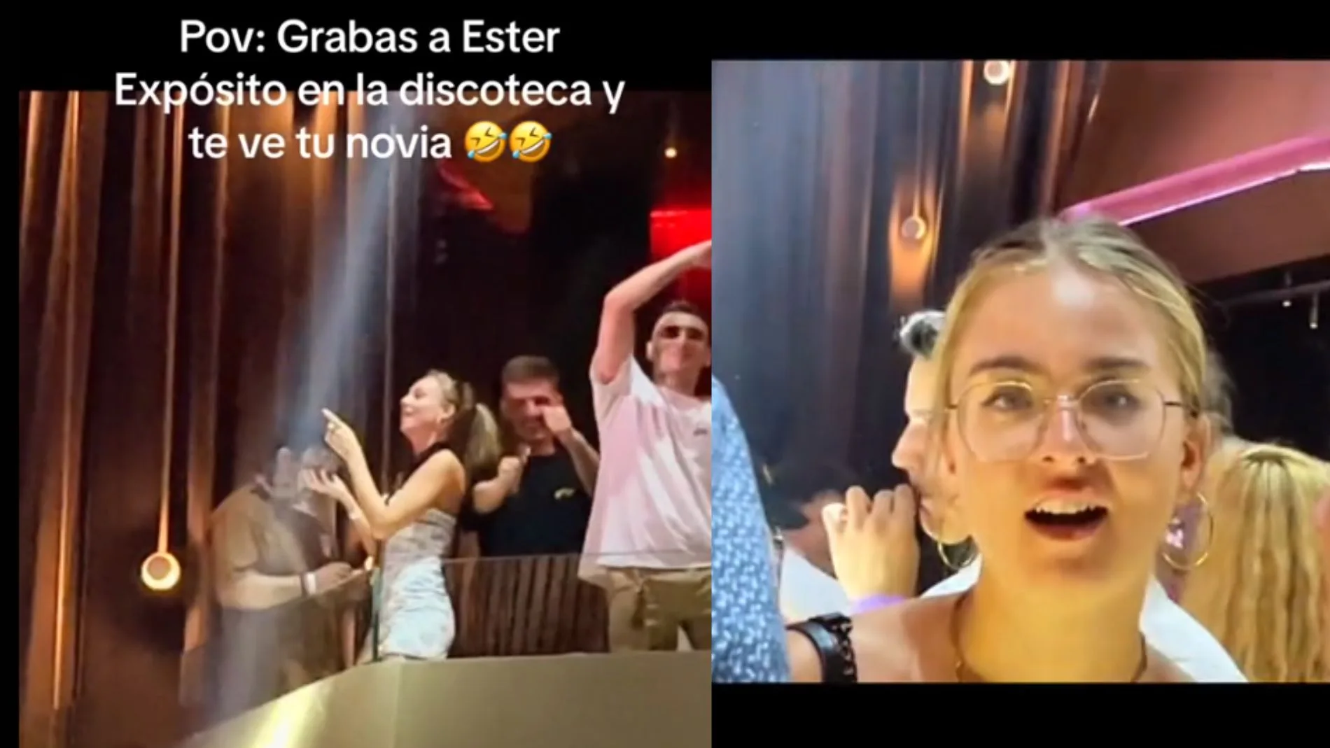 Capturas del vídeo de TikTok en el que sale Ester Expósito