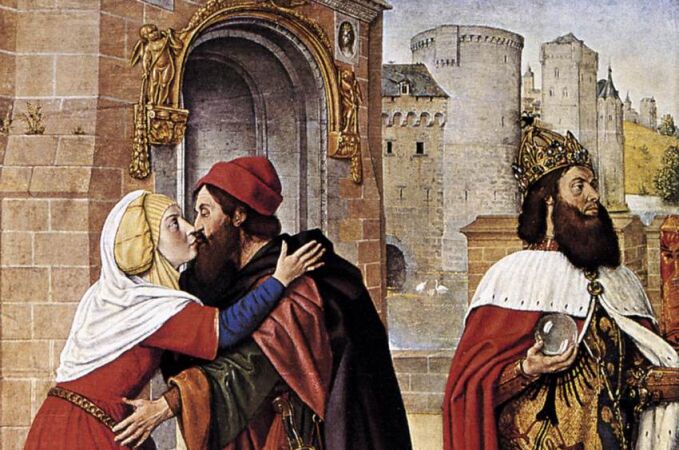 Santa Ana y San Joaquín retratados en 'El encuentro en la Puerta de Oro'