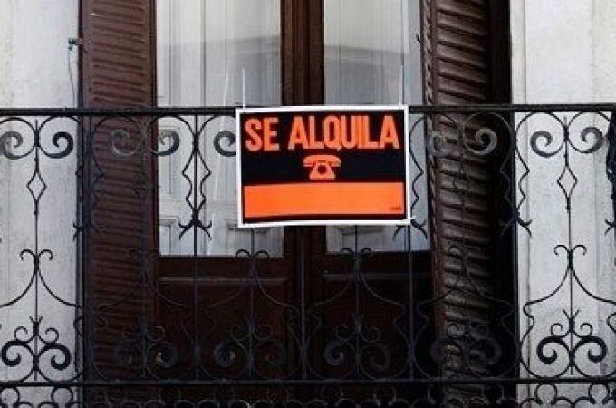 Cartel de "se alquila"