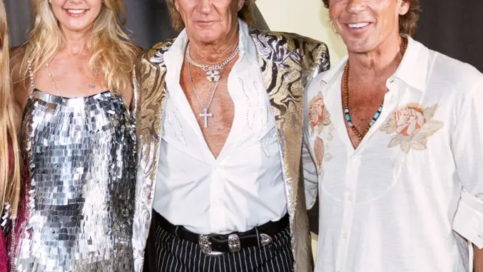 Valeria Mazza, Rod Stewart y Alejandro Gravier. 