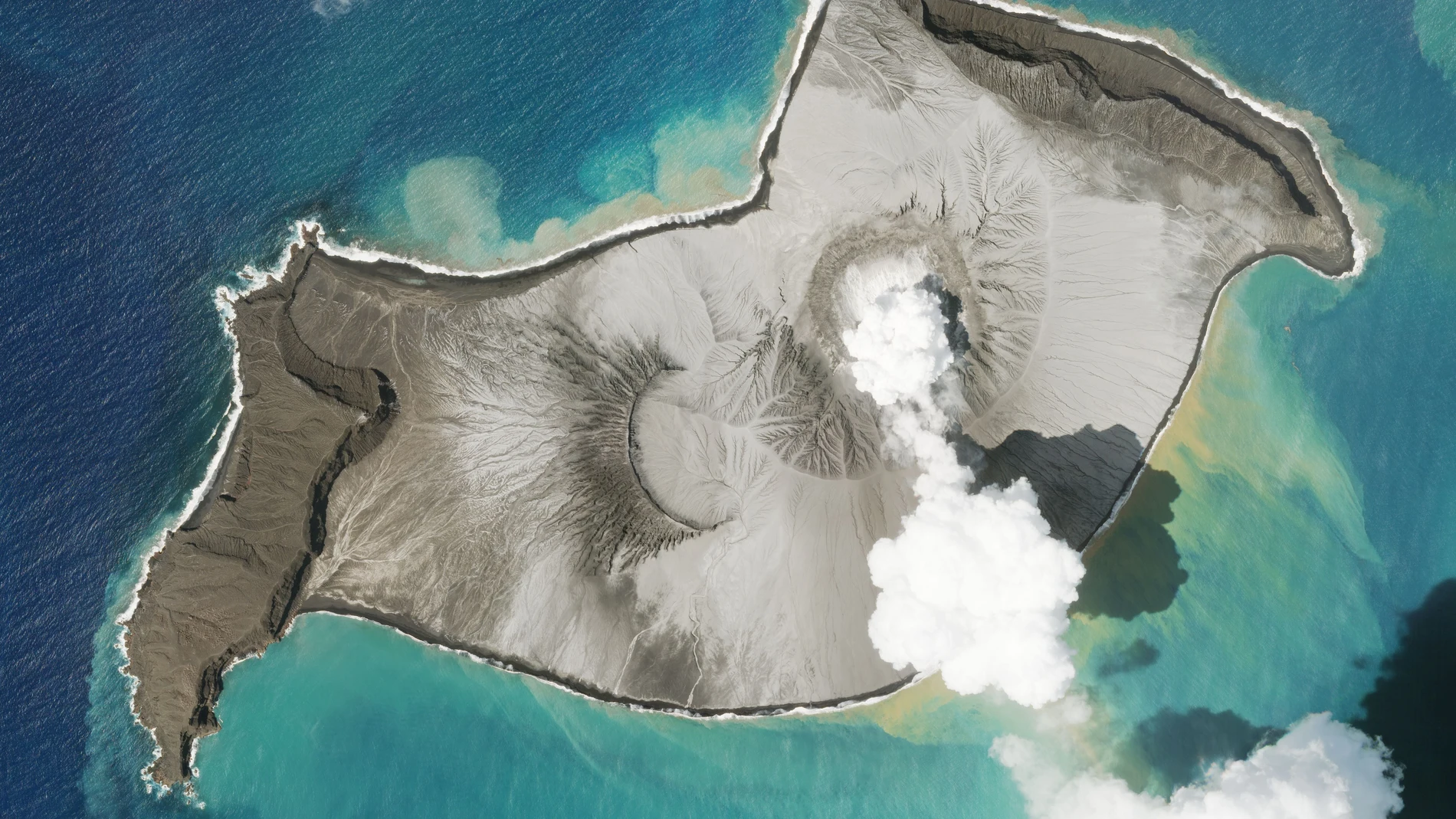 Imagen tomada de la superexplosión del volcán