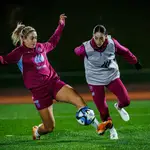 Entrenamiento de la selección española femenina de fútbol durante su participación en la Copa del Mundo