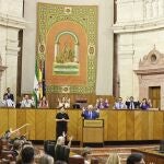 Lectura de una declaración institucional por el Día Nacional de la Lengua de Signos en el Parlamento andaluz en la actual legislatura