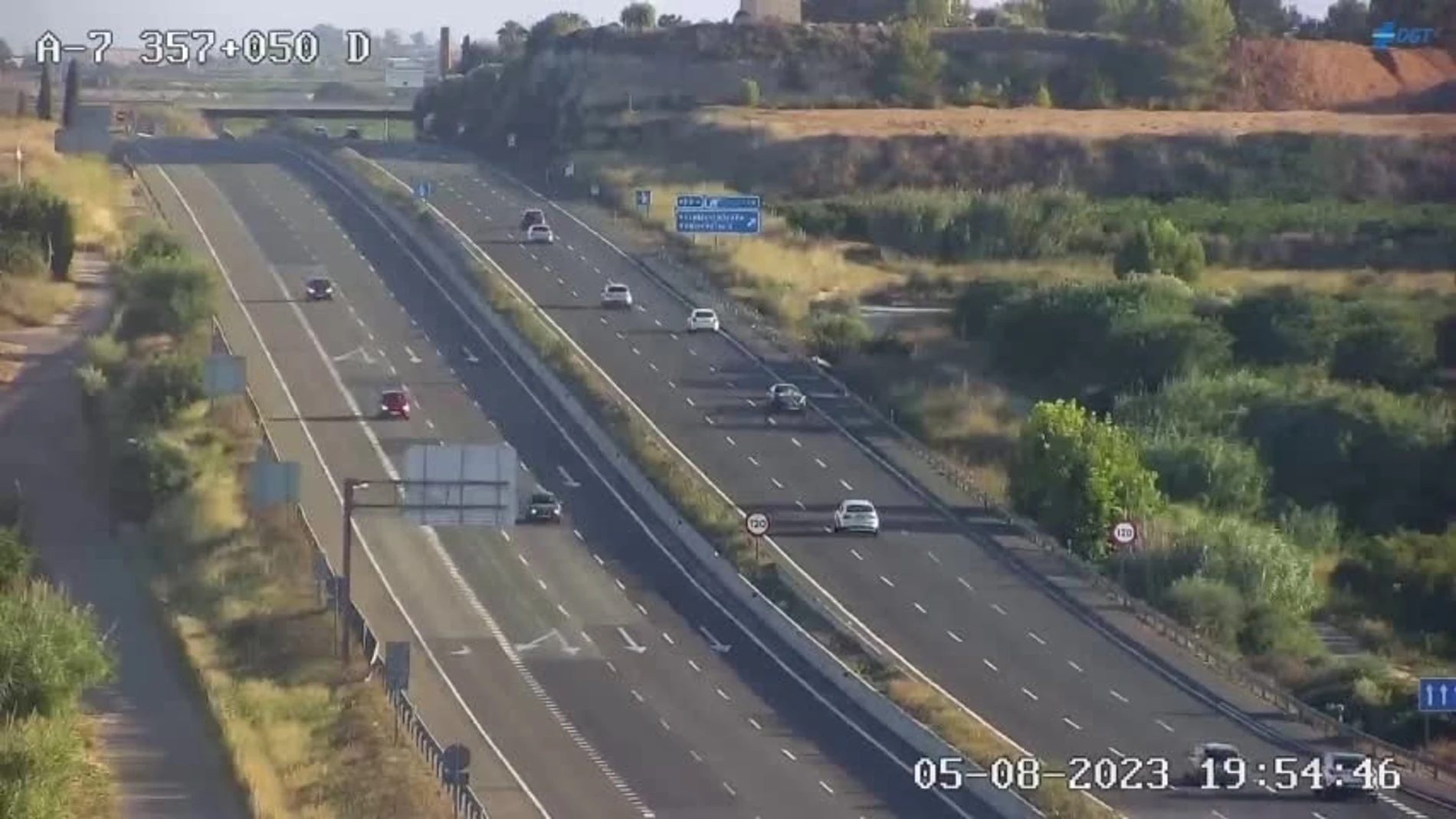 Imagen la A-7 en el kilómetro 357 DGT 05/08/2023