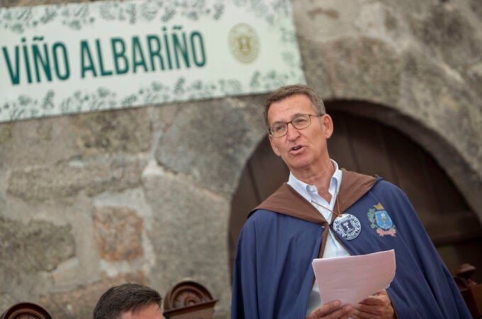 El presidente del PP, Alberto Núñez Feijóo asiste a la LXXI Festa do Albariñov