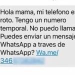 Alerta de la Policía Nacional sobre la estafa del 'Falso Hijo'