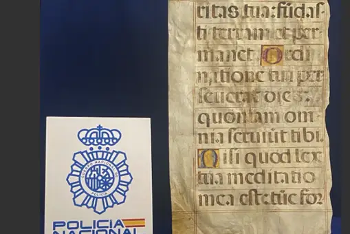 La Policía recupera un manuscrito musical robado del Monasterio de El Escorial