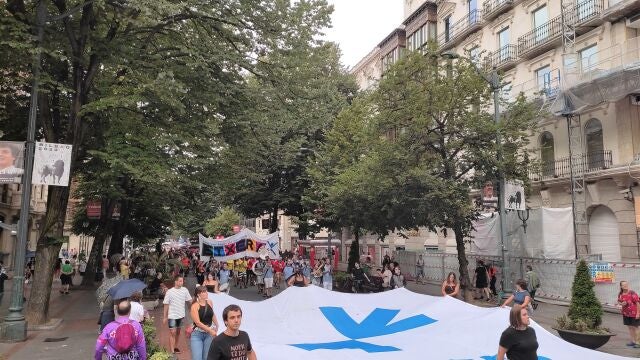 Manifestación en Bilbao a favor de los presos de ETA el pasado viernes