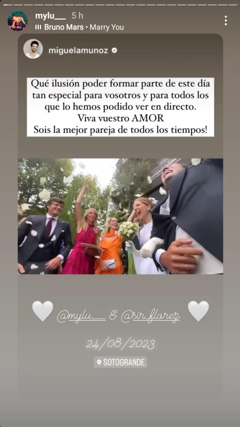 Felicitación de Miguel Ángel Muñoz a los recién casados