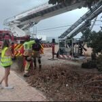 El fuerte viento ha provocado numerosos daños materiales en Lorca