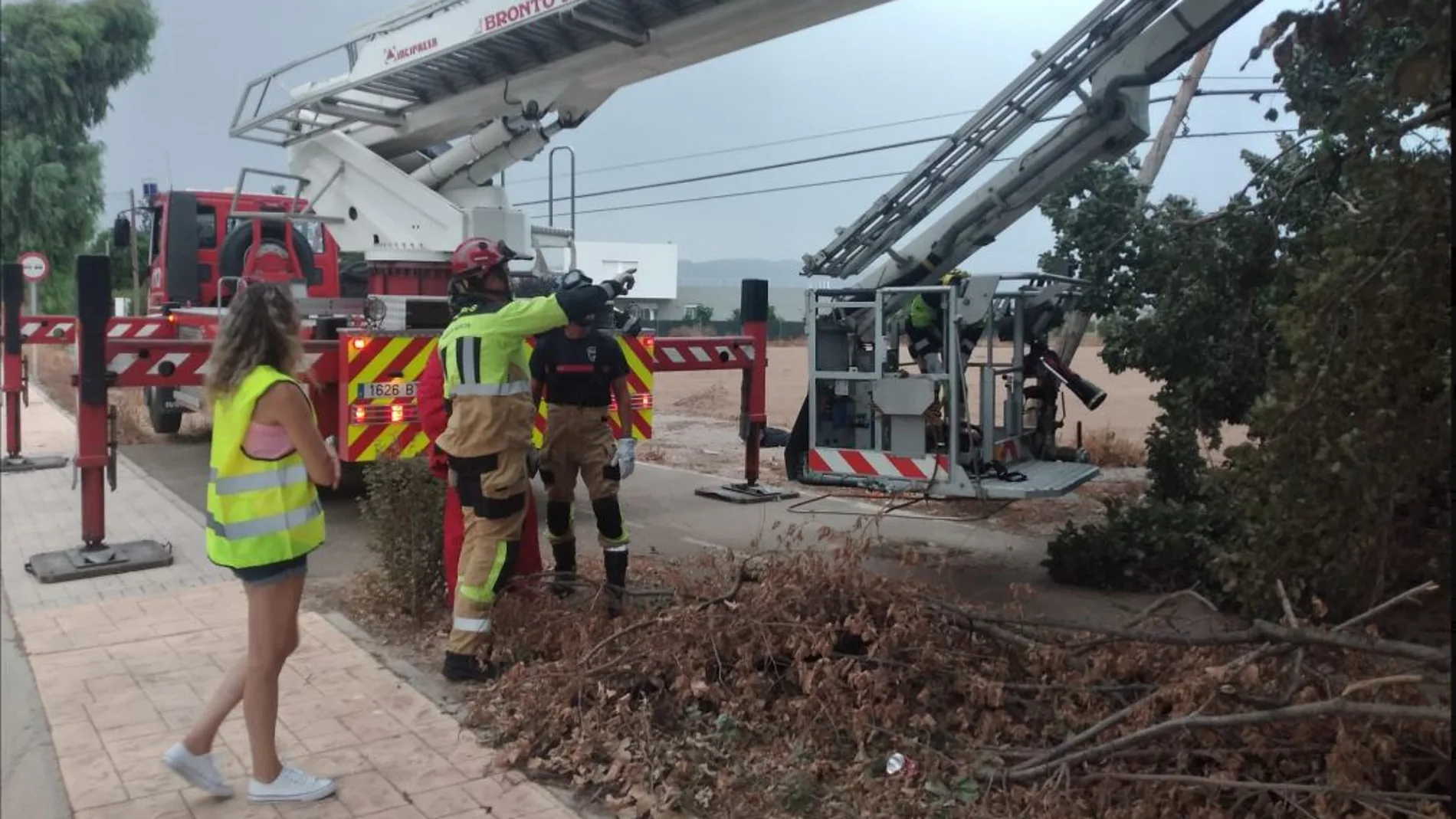 El fuerte viento ha provocado numerosos daños materiales en Lorca