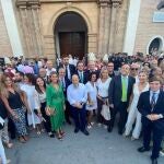 Miembros de VOX esperan llegada Virgen de la Fuensanta a la ciudad de Murcia