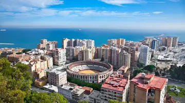 Vista panorámica de la ciudad de Málaga, Andalucía.