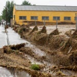 Daños provocados por la lluvias en el kilómetro 117 de la A40 en Bargas (Toledo)