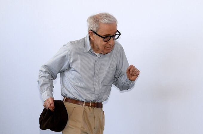 Woody Allen, durante su llegada a la Mostra