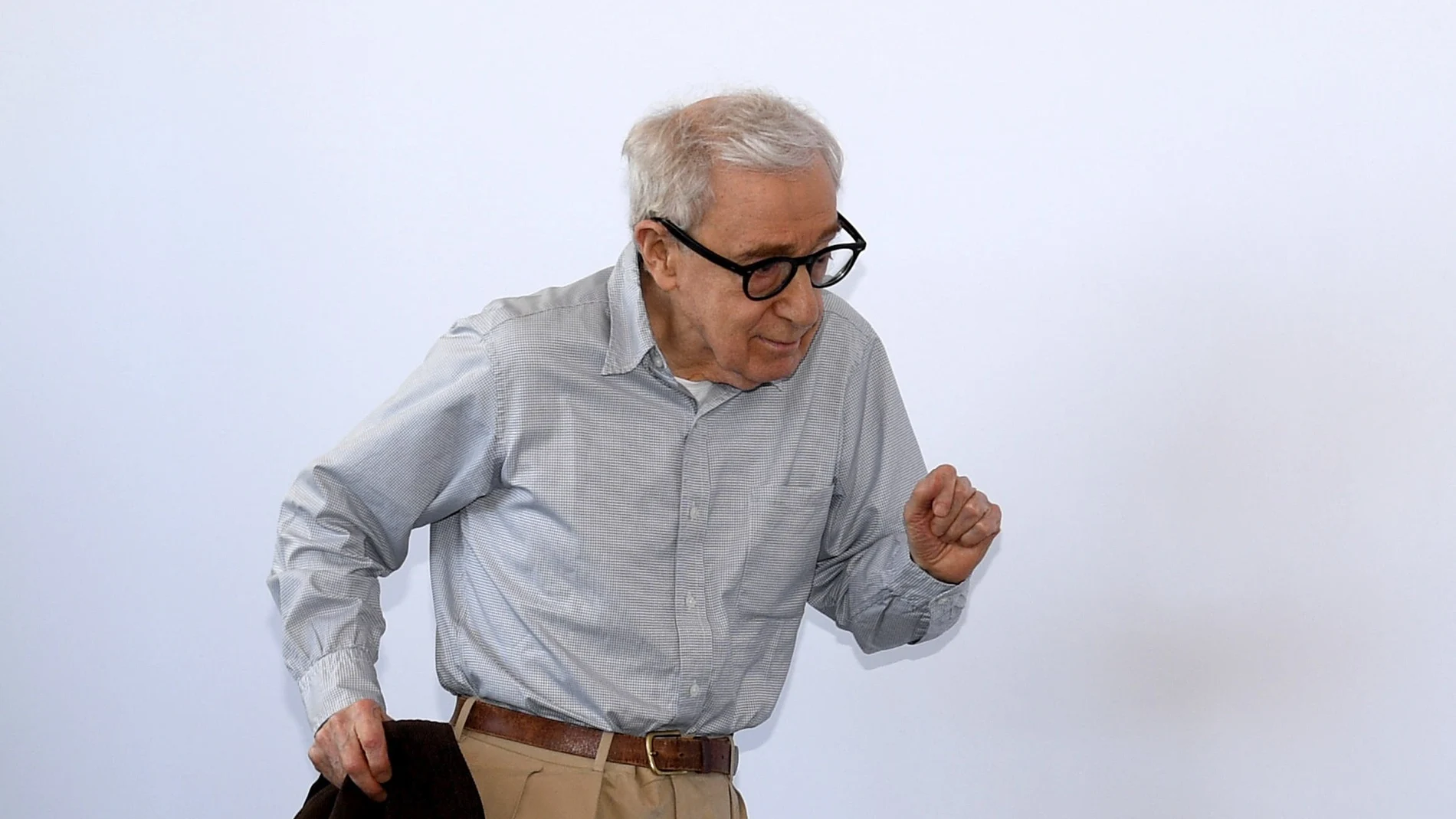 Woody Allen, durante su llegada a la Mostra