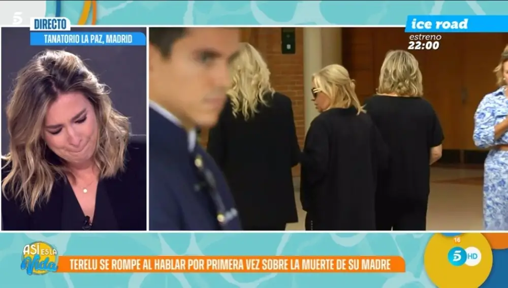 Sandra Barneda se rompe en directo por la muerte de María Teresa Campos
