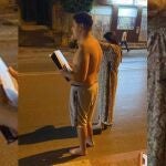 Un joven con su Playstation 5 en mano tras el fuerte terremoto en Marruecos
