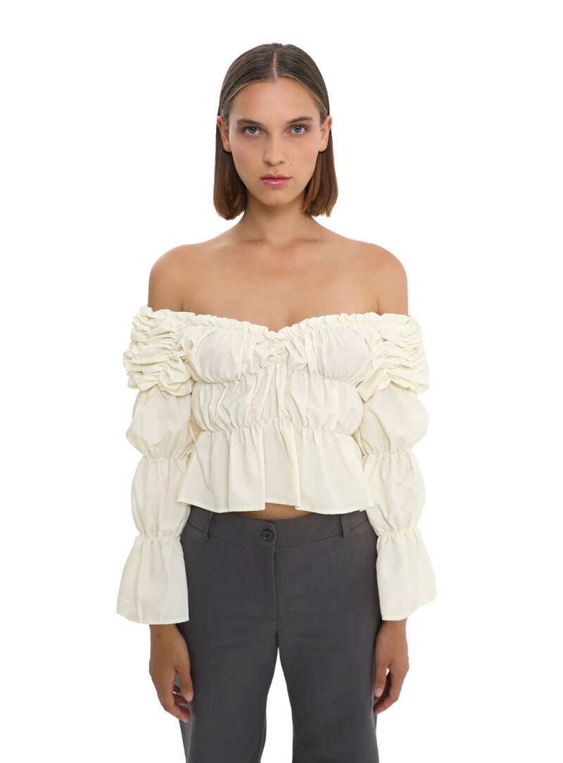 Blusa sadie crudo fruncido