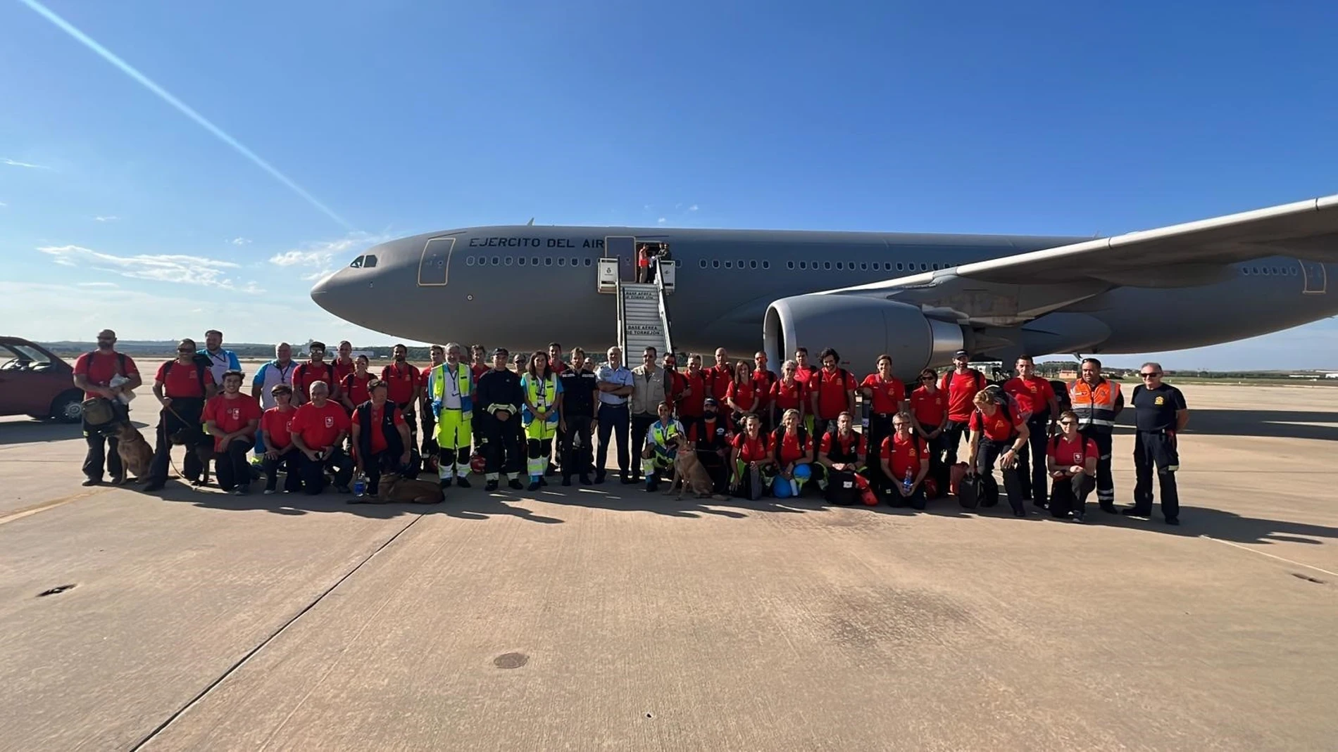Equipo de ERICAM despega desde la Base Aérea de Torrejón de Ardoz para ayudar en las labores de rescate en Marruecos ERICAM 10/09/2023
