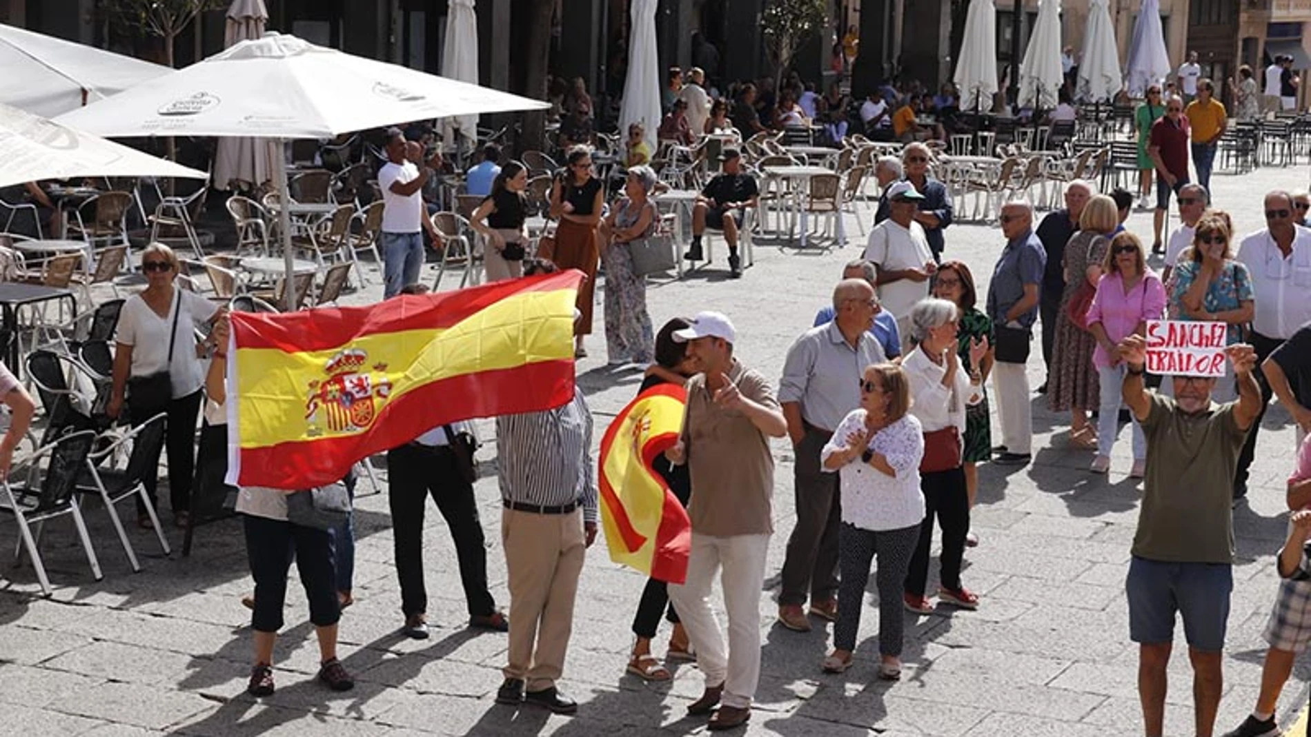 Grupo de manifestantes en Zamora