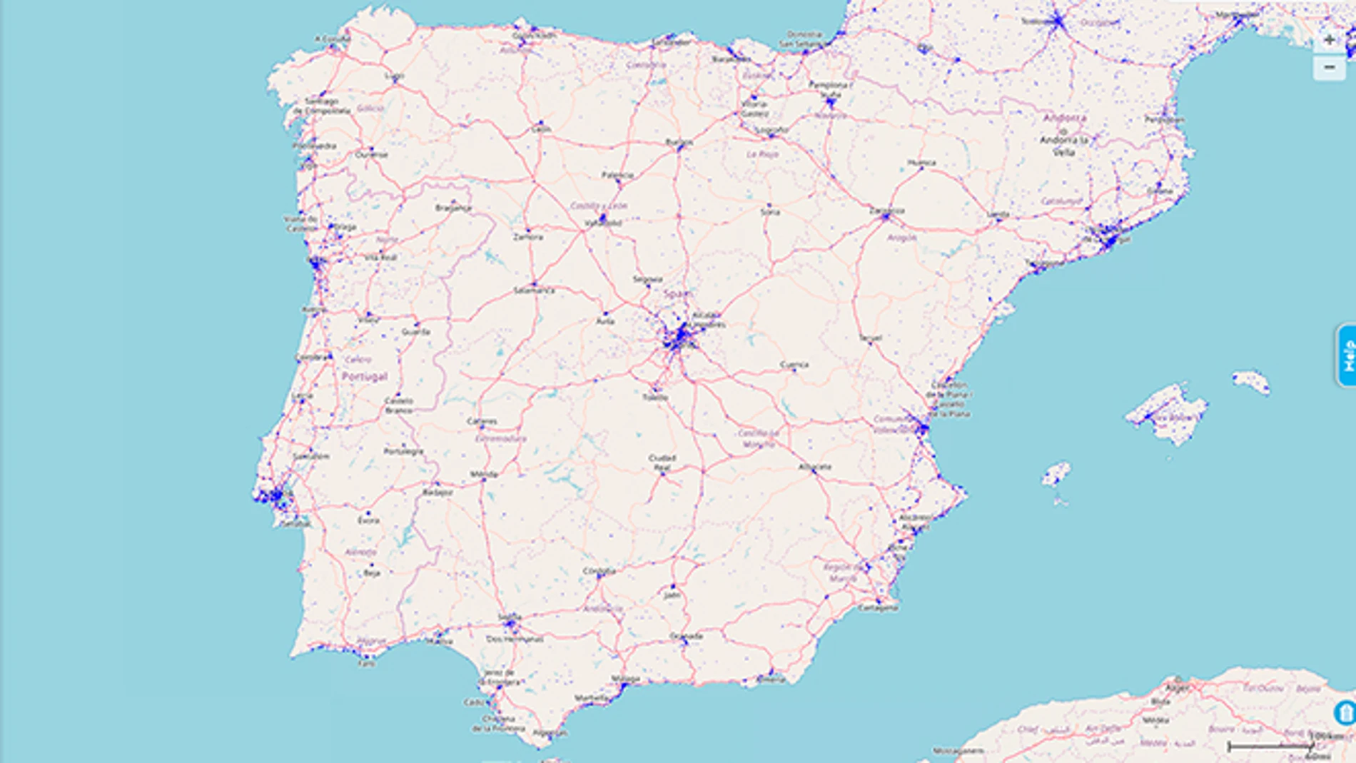 El 'Google Maps' con todos los puntos de carga para coches eléctricos en España.