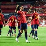 Joselu celebra su gol a Chipre