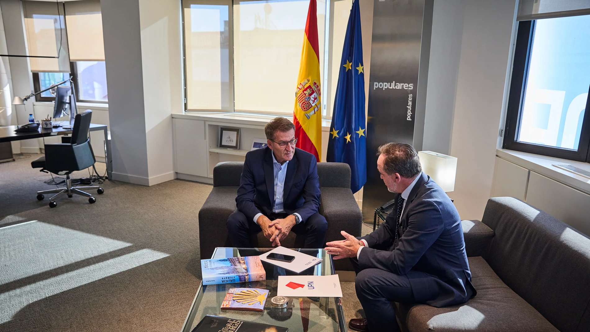 Feijóo y Esparza, líder de UPN, se reunieron ayer en Madrid