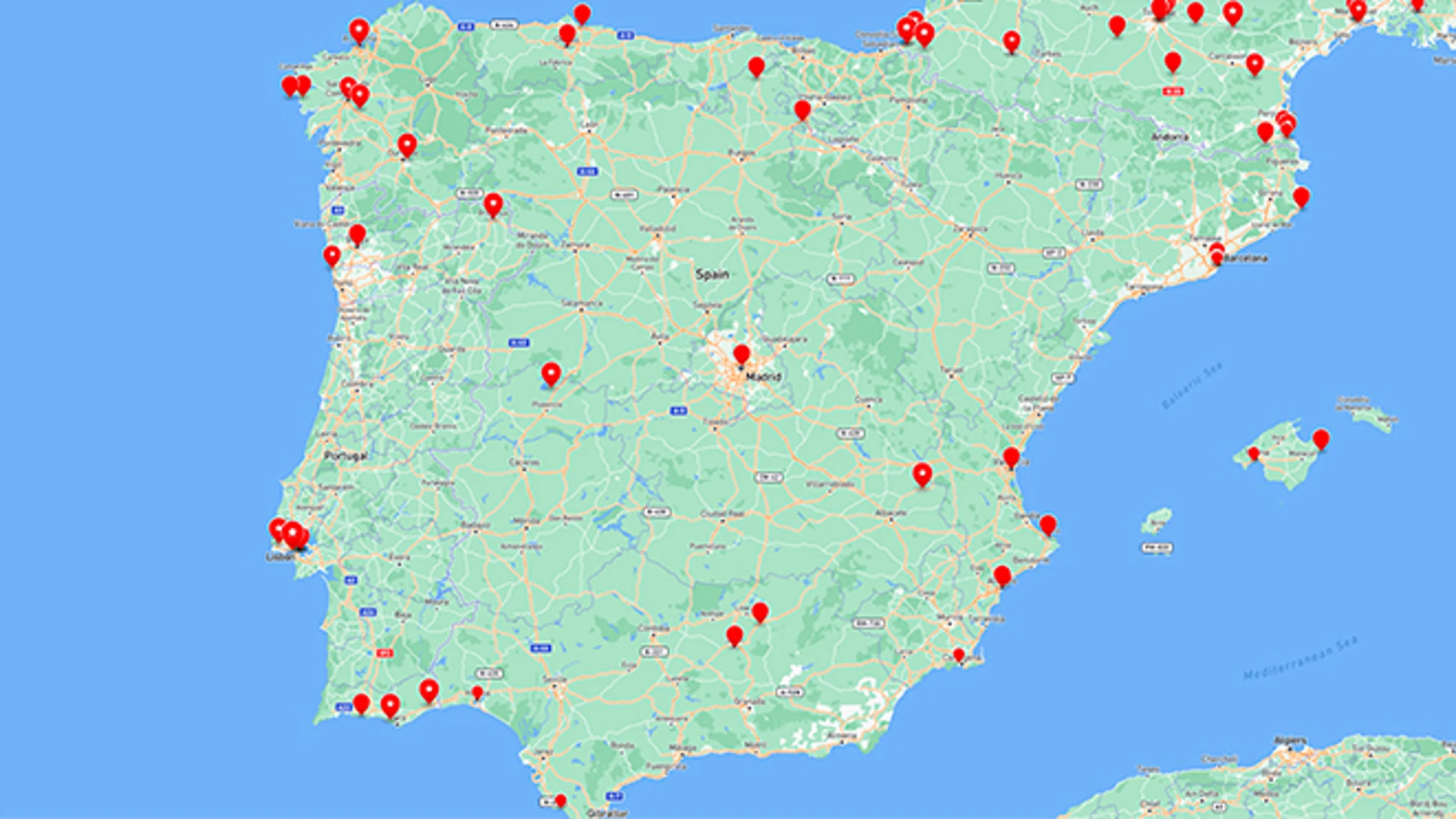 El 'Google Maps' con los mejores bares y restaurantes de España.