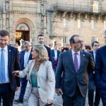 Nadia Calviño recibe al Comisario Valdis Dombrovski, antes de la reunión de mañana del ECOFIN en Santiago