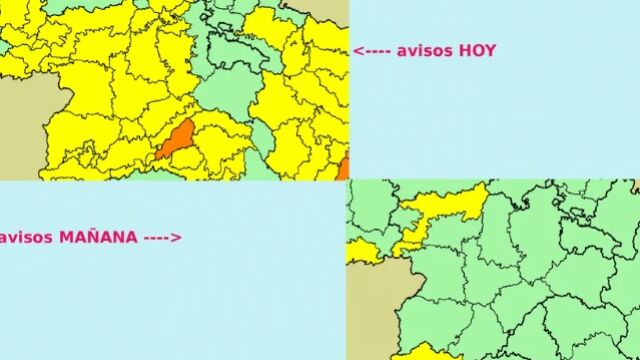 Aviso amarillo por tormentas y lluvias en todas las provincias de Castilla y León excepto Soria