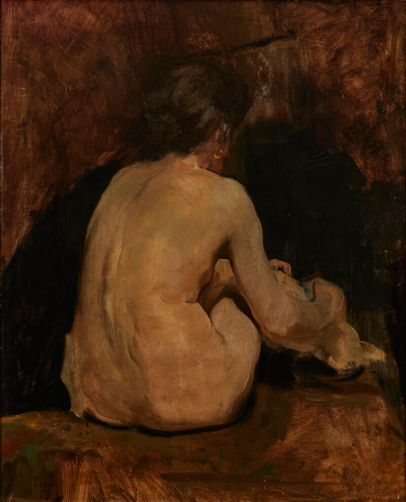 &quot;Desnudo femenino de espaldas&quot; (1886), de Joaquín Sorolla
