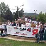 Foto de familia de los asistentes de la plataforma España Vaciada a la V Aasamblea celebrada en Sotillo del Rincón (Soria)