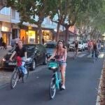 Marcha ciclista por las calles de Valladolid junto a la Plaza de la Universidad el pasado 3 de septiembre