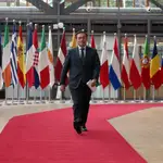Brussels (Belgium), 19/09/2023.- Spanish Foreign Minister Jose Manuel Albares Bueno walks to give a press statement on the inclusion of Catalan, Basque and Galician in the EU&#39;s language regime during the European General Affairs Council meeting in Brussels, Belgium, 19 September 2023. (Bélgica, Bruselas) EFE/EPA/OLIVIER HOSLET