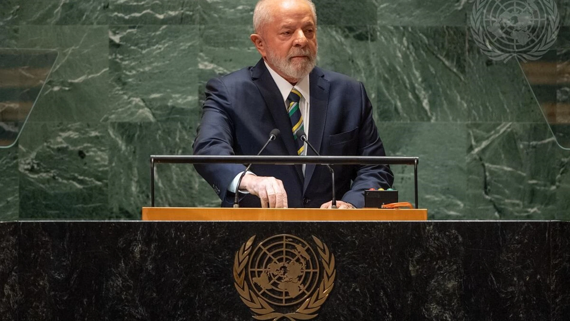 El presidente brasileño, Luiz Inácio Lula da Silva, en Naciones Unidas. NACIONES UNIDAS 19/09/2023