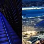 Las escaleras mecánicas del nuevo Bernabéu