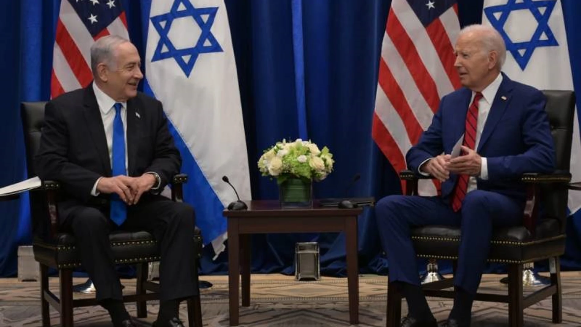 El primer ministro israelí, Benjamin Netanyahu, y el presidente de Estados Unidos, Joe Biden OFICINA DEL PRIMER MINISTRO ISRA 20/09/2023